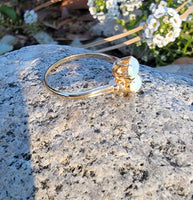 10k gold Victorian double opal bypass estate ring
