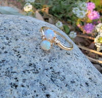 10k gold Victorian double opal bypass estate ring