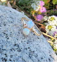 10k gold Victorian double opal bypass estate ring