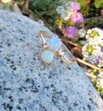 10k gold Victorian double opal bypass estate ring