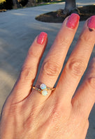 10k gold Victorian double opal bypass estate ring