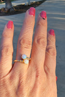 10k gold Victorian double opal bypass estate ring