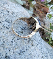 10k Yellow gold Black Onyx Deco Ring