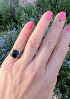 10k Yellow gold Black Onyx Deco Ring