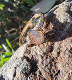 14k rose gold pear cut diamond bezel set solitaire  .50 ct