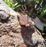 14k rose gold pear cut diamond bezel set solitaire  .50 ct