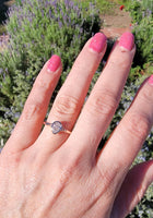 14k rose gold pear cut diamond bezel set solitaire  .50 ct