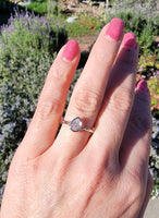 14k rose gold pear cut diamond bezel set solitaire  .50 ct