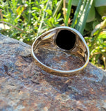 10k gold two tone Black Onyx men's estate ring