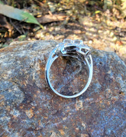 Platinum 20 diamond vintage estate antique ring