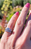14k white gold vintage diamond bridal set - apx  .48ct tw