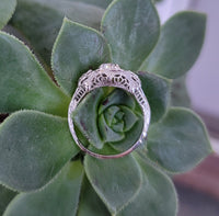 18k white gold diamond c.1920's filigree ring