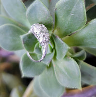 18k white gold diamond c.1920's filigree ring