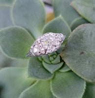 18k white gold diamond c.1920's filigree ring