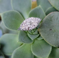 18k white gold diamond c.1920's filigree ring