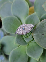 18k white gold diamond c.1920's filigree ring