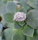 Platinum 20 diamond vintage estate antique ring