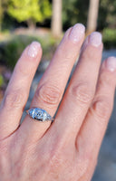 18k white gold diamond c.1920's filigree ring