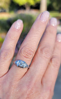 18k white gold diamond c.1920's filigree ring
