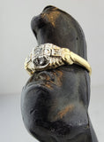 14k gold two tone Deco c.1930's 3 diamond estate ring