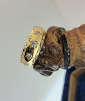 14k gold 4 diamond vintage starburst band