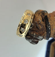14k gold 4 diamond vintage starburst band