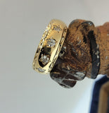 14k gold 4 diamond vintage starburst band