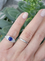 Platinum Art Deco c.1930's blue sapphire & diamond ring