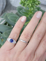 Platinum Art Deco c.1930's blue sapphire & diamond ring