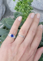 Platinum Art Deco c.1930's blue sapphire & diamond ring