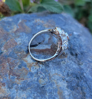 Platinum DECO diamond vintage glove shield estate antique ring