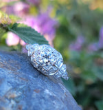 Platinum ART DECO diamond vintage estate antique ring