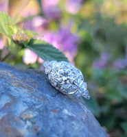 Platinum ART DECO diamond vintage estate antique ring