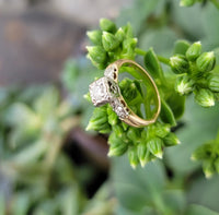 14k gold two tone c.30's - c.40's diamond engagement ring