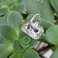 Platinum Art Deco Aquamarine & Diamond estate Ring