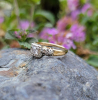 14k gold two tone c.30's - c.40's diamond engagement ring