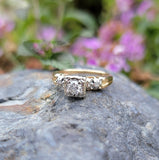 14k gold two tone c.30's - c.40's diamond engagement ring