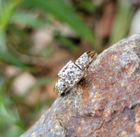 14k gold two tone c.30's - c.40's diamond engagement ring