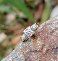 14k gold two tone c.30's - c.40's diamond engagement ring