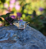 18k white gold Deco c.1920's diamond vintage estate antique ring - apx .56ct