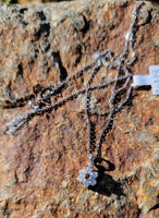 14k gold white gold diamond & natural alexandrite flower pendant necklace