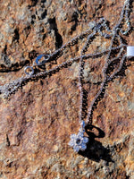 14k gold white gold diamond & natural alexandrite flower pendant necklace