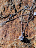 14k gold white gold diamond & natural alexandrite flower pendant necklace