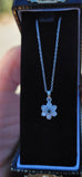 14k gold white gold diamond & natural alexandrite flower pendant necklace