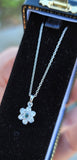 14k gold white gold diamond & natural alexandrite flower pendant necklace