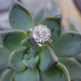 platinum & 14k gold two tone Edwardian diamond antique halo engagement Ring