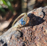 18-14k gold filigree aquamarine ring