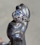 Platinum c.1920's filigree diamond ring - apx .60ct tw