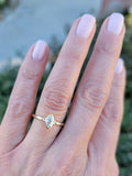 14k gold marquise cut diamond bezel set solitaire engagement ring