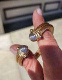 14k gold two tone cabochon amethyst bracelet
